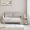Sofá-cama com pernas de madeira de 2 lugares, Panam, Bege, 131x75x81 cm