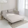 Sofá-cama com pernas de madeira de 2 lugares, Panam, Bege, 131x75x81 cm