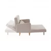 Sofá-cama com pernas de madeira de 2 lugares, Panam, Bege, 131x75x81 cm