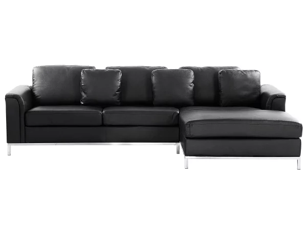 Sofa Ecksofa L OSLO schwarz ohne Ottomane CH