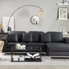 Sofa Ecksofa L OSLO schwarz ohne Ottomane CH