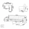 Sofa ABERDEEN links/rechts, Weiss, Kunstleder CH..