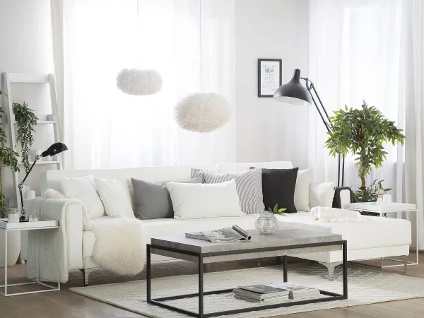 Sofa ABERDEEN links/rechts, Weiss, Kunstleder CH..