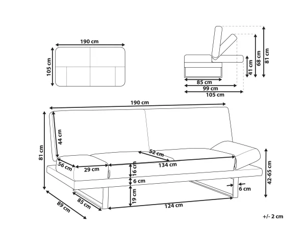 Sofa YORK hellgrau CH
