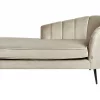 Right Hand Velvet Chaise Lounge ALLIER Beige DEF