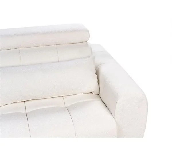 Sofá de 2 lugares em tecido bouclé branco VEGAMO