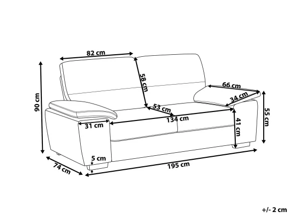 3 Seater Sofa, VOGAR, golden brown, DEF