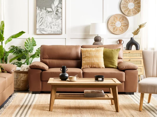 3 Seater Sofa, VOGAR, golden brown, DEF