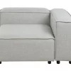 Sofá de canto modular 3 lugares com repousa-pés em tecido cinzento claro à direita ARDAL