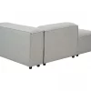 Sofá de canto modular 3 lugares com repousa-pés em tecido cinzento claro à direita ARDAL