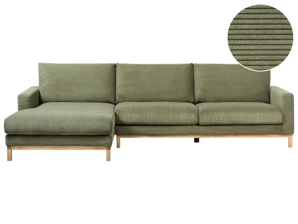 Right Cord Corner Sofa Green SIGGARD
