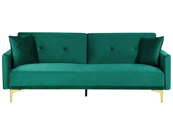 Velvet Sofa Bed Green LUCAN DEF