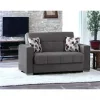 Sofá cama Dgosen, sofá cama container linear de 2 lugares, sofá da sala em tecido acolchoado com abertura click-clac, 160x85h91 cm, Cinza