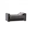 Sofá cama Dgosen, sofá cama container linear de 2 lugares, sofá da sala em tecido acolchoado com abertura click-clac, 160x85h91 cm, Cinza