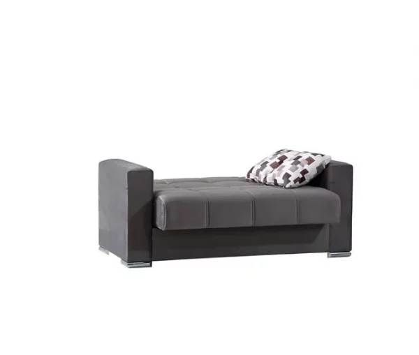 Sofá cama Dgosen, sofá cama container linear de 2 lugares, sofá da sala em tecido acolchoado com abertura click-clac, 160x85h91 cm, Cinza