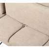 Sofá de canto 3 lugares em tecido chenille creme à esquerda SERSAN