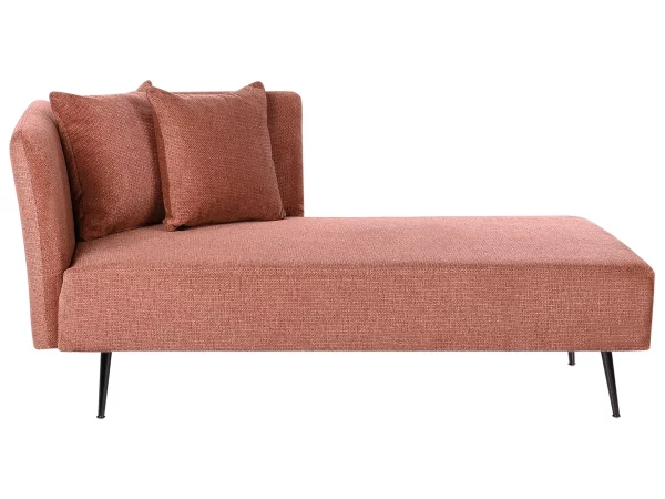 Chaise longue, RIOM, brick, fabric, left DEF