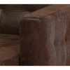 Chaise-longue reclinável em pele sintética castanha ABERDEEN