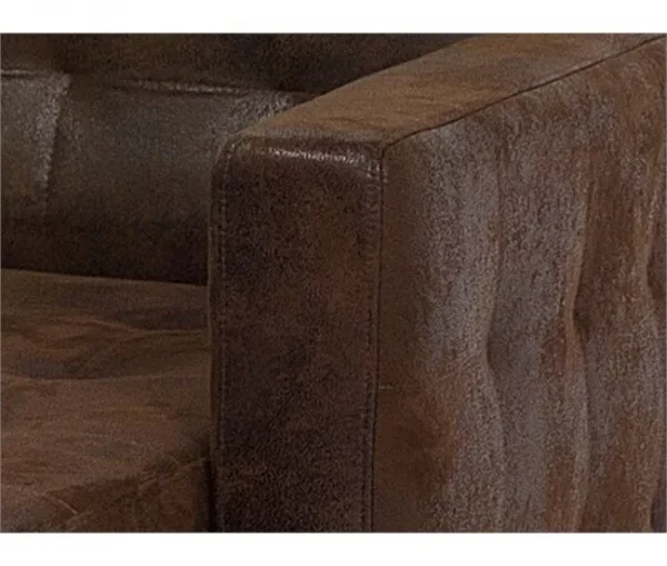 Chaise-longue reclinável em pele sintética castanha ABERDEEN