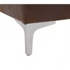 Chaise-longue reclinável em pele sintética castanha ABERDEEN