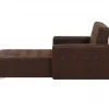 Chaise-longue reclinável em pele sintética castanha ABERDEEN