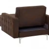 Chaise-longue reclinável em pele sintética castanha ABERDEEN