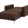 Chaise-longue reclinável em pele sintética castanha ABERDEEN