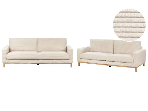 Sofa Set Light Beige Cord SIGGARD,DEF