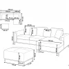 Ecksofa L OSLO Samtstoff grün mit Ottomane CH.