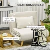 HOMCOM Poltrona 2 em 1 Sofá Cama Individual Dobrável com Encosto Ajustável e Almofada para Sala de Estar Dormitório Escritório Carga 125 kg 90x78x79 cm Bege