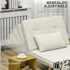 HOMCOM Poltrona 2 em 1 Sofá Cama Individual Dobrável com Encosto Ajustável e Almofada para Sala de Estar Dormitório Escritório Carga 125 kg 90x78x79 cm Bege