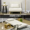 HOMCOM Poltrona 2 em 1 Sofá Cama Individual Dobrável com Encosto Ajustável e Almofada para Sala de Estar Dormitório Escritório Carga 125 kg 90x78x79 cm Bege