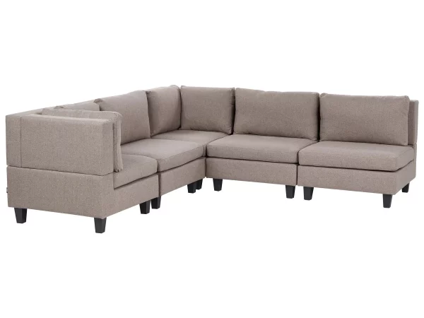 5-Seater Modular Corner Sofa UNSTAD Brown DEF