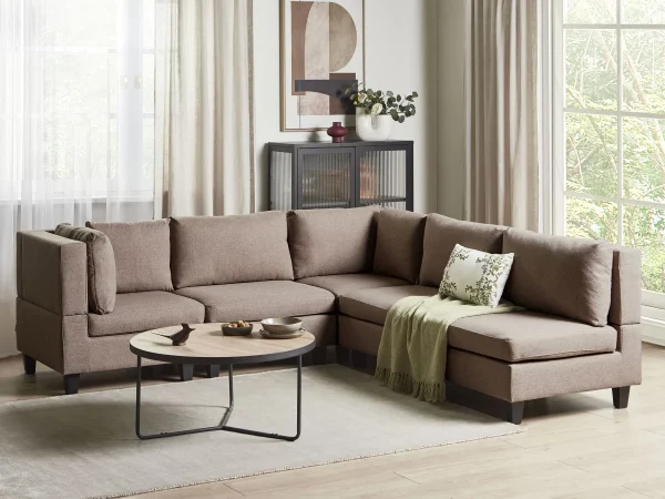 5-Seater Modular Corner Sofa UNSTAD Brown DEF