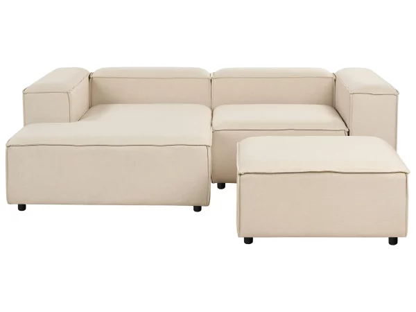 Right 3 Seater with Ottoman fabric beige ARDAL