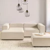 Right 3 Seater with Ottoman fabric beige ARDAL
