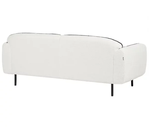 Sofá 3 lugares com repousa-pés em tecido bouclé branco TONSBERG