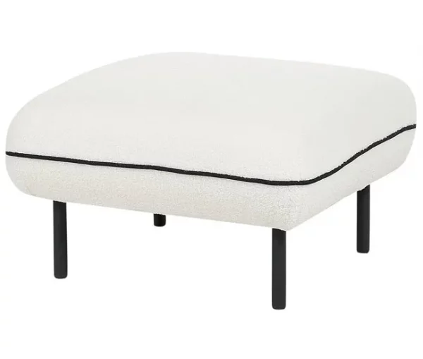 Sofá 3 lugares com repousa-pés em tecido bouclé branco TONSBERG