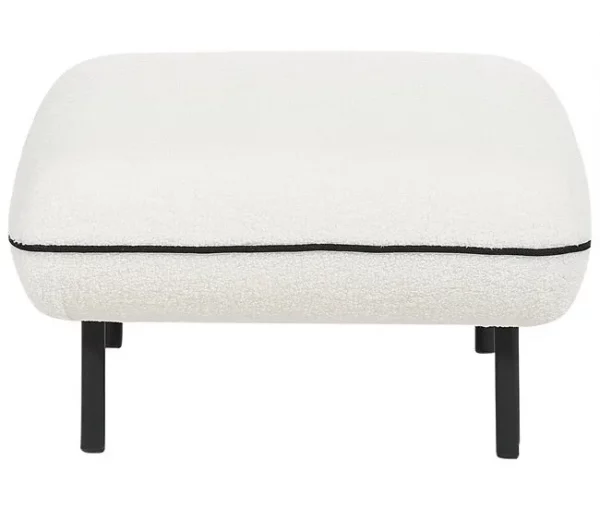Sofá 3 lugares com repousa-pés em tecido bouclé branco TONSBERG