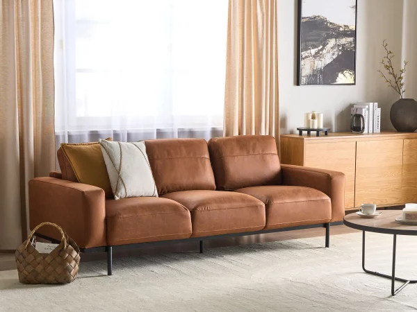 Fabric Sofa SOVIK, 3-seater, Brown, DEF