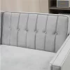 HOMCOM Sofá de 2 Lugares Convertível em Cama de Estofado Aveludado com Encosto Ajustável e Pés de Madeira para Sala de Estar Escritório 189x80,5x78,5 cm Cinza Claro