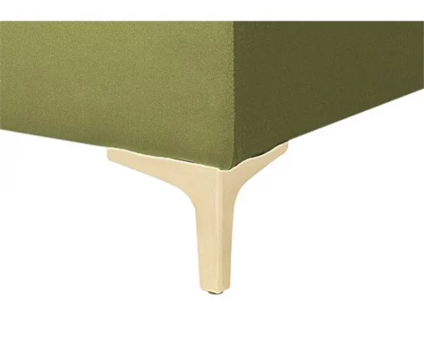 Sofá-cama XXL de 6 lugares com repousa-pés em veludo verde ABERDEEN