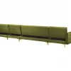 Sofá-cama XXL de 6 lugares com repousa-pés em veludo verde ABERDEEN