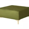 Sofá-cama XXL de 6 lugares com repousa-pés em veludo verde ABERDEEN