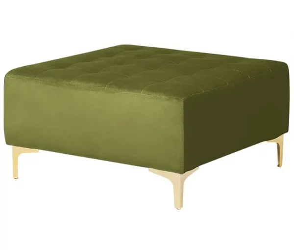 Sofá-cama XXL de 6 lugares com repousa-pés em veludo verde ABERDEEN