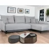 Chaise longue STOCKHOLM com cama e baú dereita 4 lugares cinza