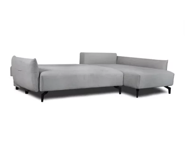 Chaise longue STOCKHOLM com cama e baú dereita 4 lugares cinza