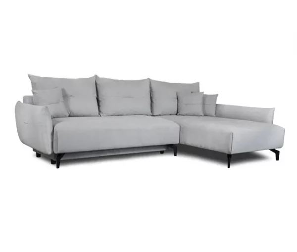 Chaise longue STOCKHOLM com cama e baú dereita 4 lugares cinza