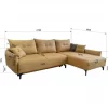 Chaise longue STOCKHOLM com cama e baú dereita 4 lugares cinza