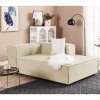 Chaise-longue em linho creme à esquerda APRICA
